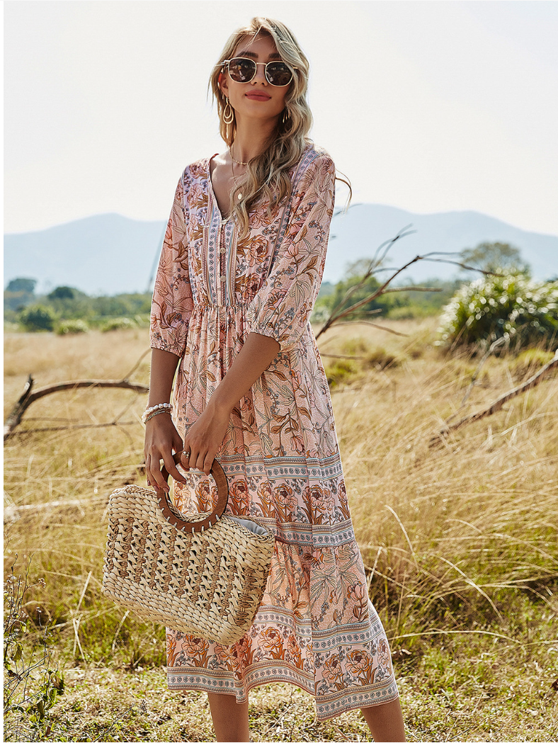 Bohemia Floral Print Dress