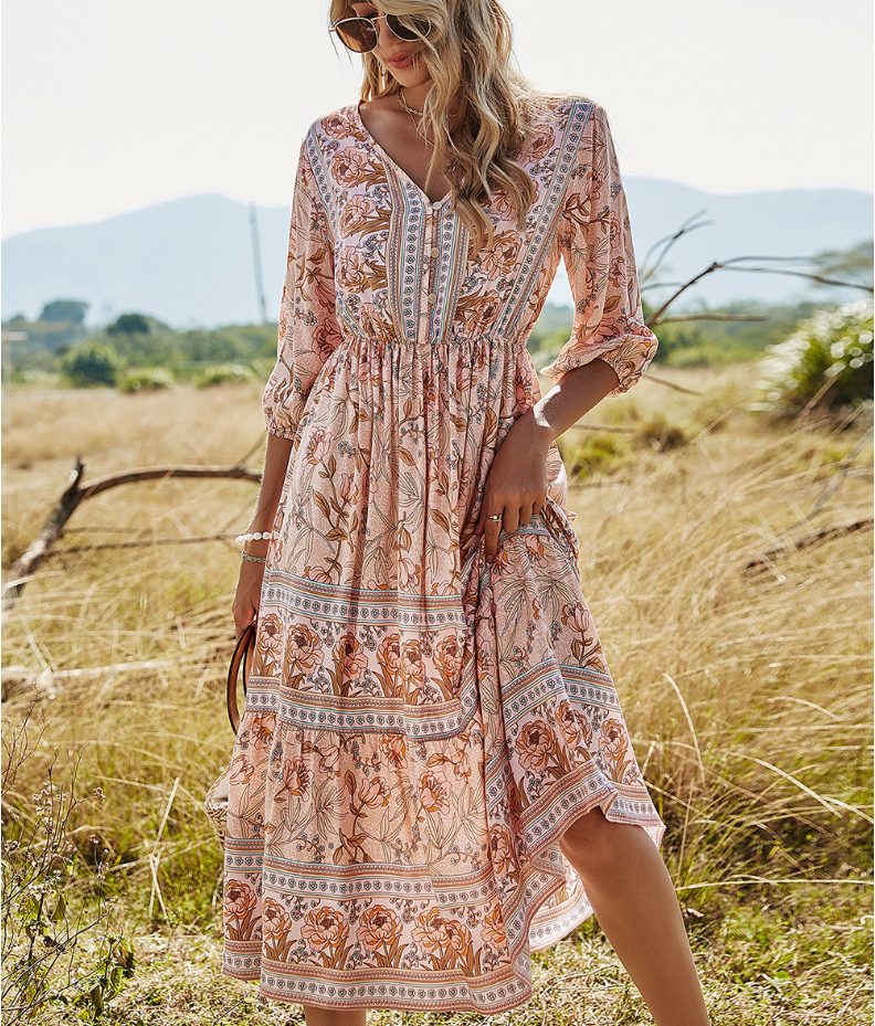 Bohemia Floral Print Dress