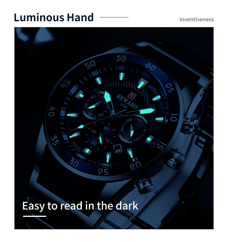 Six-Pin Men’s Watch – Business & Leisure Elegance