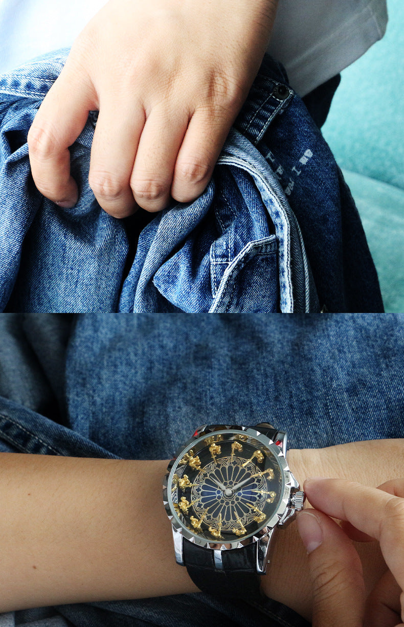 Knight Twelve Trend Watch – Bold Large Dial Waterproof Timepiece