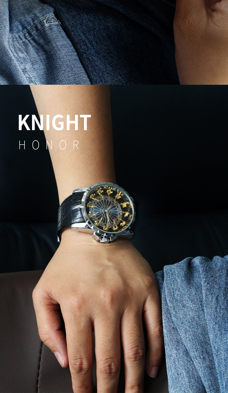 Knight Twelve Trend Watch – Bold Large Dial Waterproof Timepiece