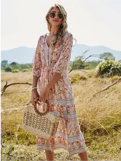 Bohemia Floral Print Dress