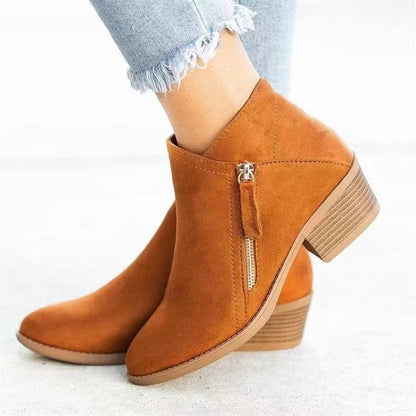 High Sole Ankle Boots – Side Zipper Modernity