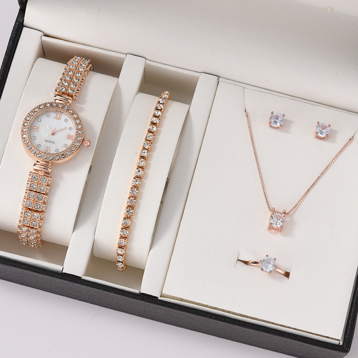 Geneva Women’s Gift Set – Watch, Bracelet, Necklace, Earrings & Ring