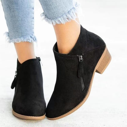 High Sole Ankle Boots – Side Zipper Modernity