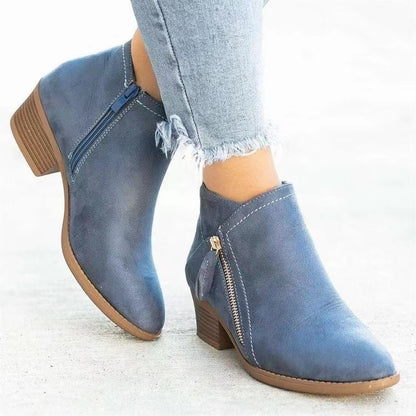 High Sole Ankle Boots – Side Zipper Modernity