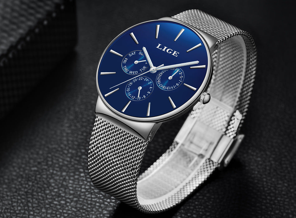 Lige Original – Black & Gold Minimalist Women’s Waterproof Watch