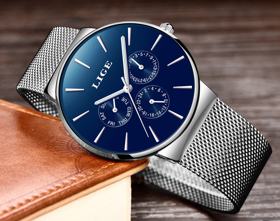 Lige Original – Black & Gold Minimalist Women’s Waterproof Watch