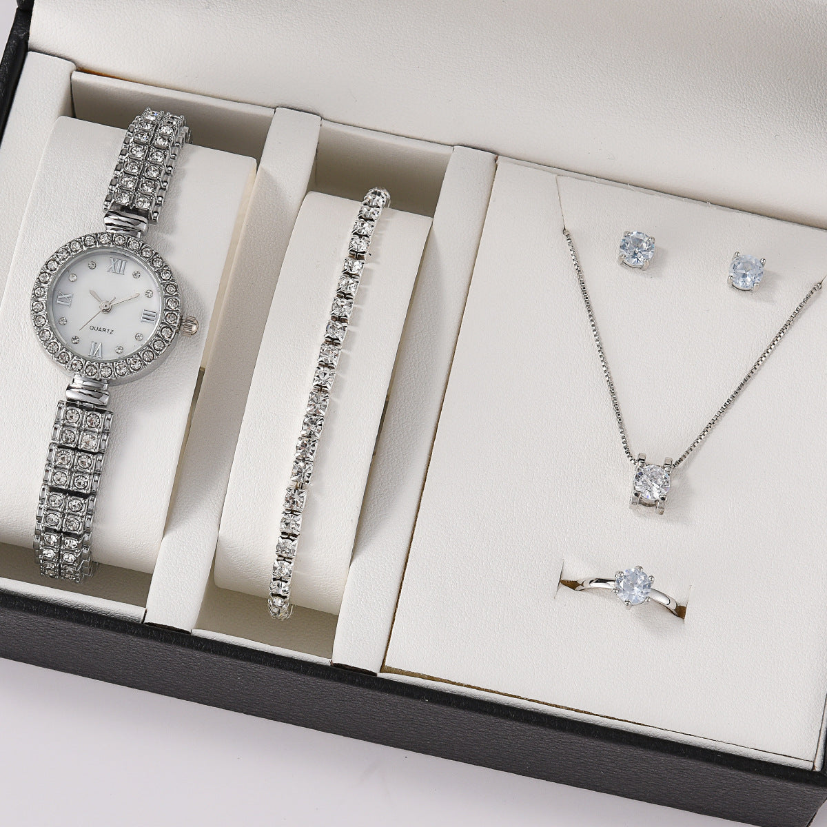 Geneva Women’s Gift Set – Watch, Bracelet, Necklace, Earrings & Ring