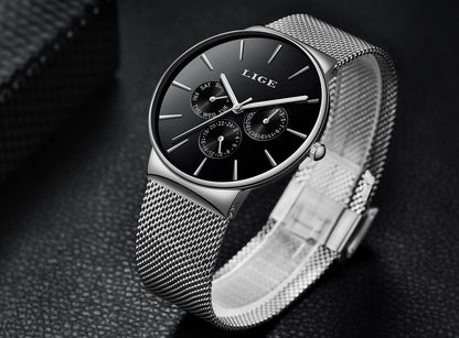 Lige Original – Black & Gold Minimalist Women’s Waterproof Watch